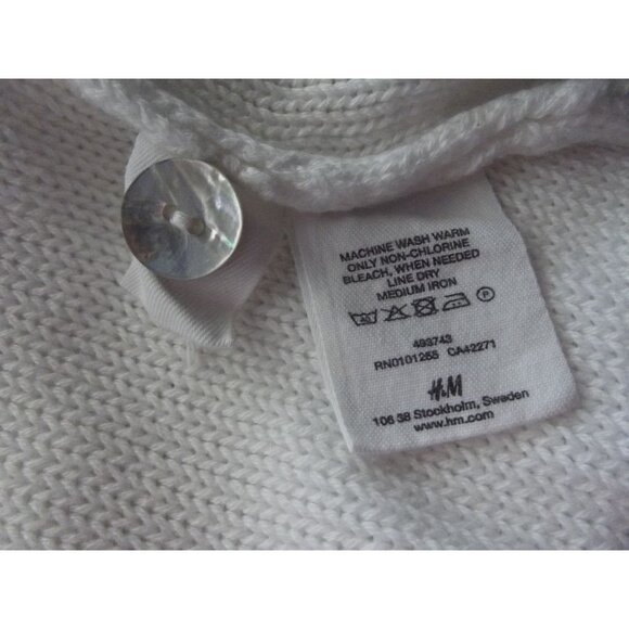 L.O.G.G. By H&M Cardigan Sweater Womens Size Small White Knit Button Front - Picture 9 of 10